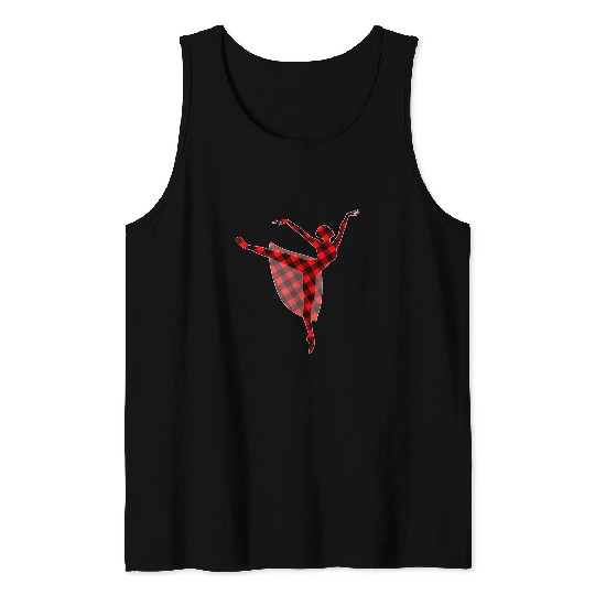 Red plaid Ballet Dancer Ballerina buffalo matching family Tank Tops
