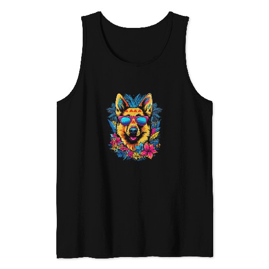 German Shepherd vintages Style 6 Tank Tops
