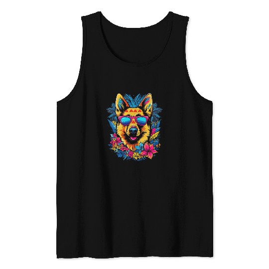German Shepherd vintages Style 6 Tank Tops