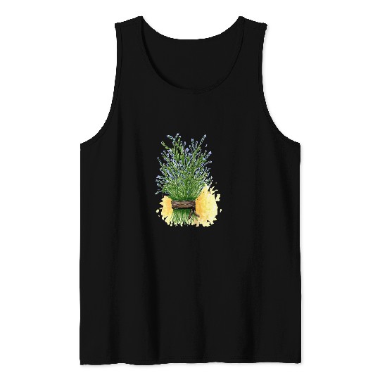 Lavender Bunch Artist Sketch Design Tank Tops