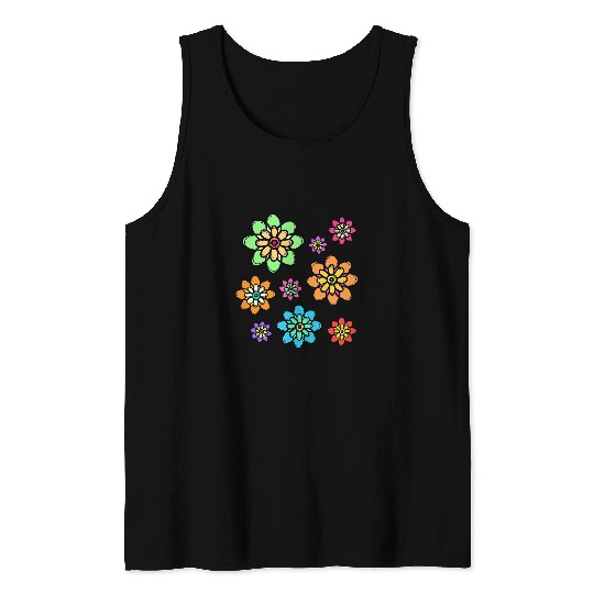 Stylish Pattern Creative Art Modern Artwork Drawing Tank Tops
