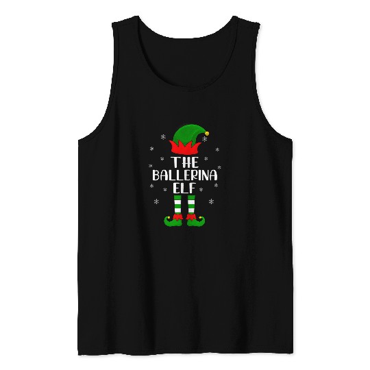 The Ballerina Elf Christmas Party Matching Family Xmas Tank Tops