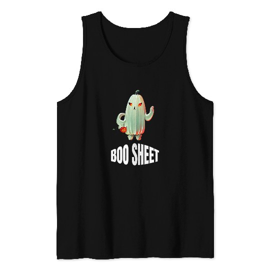 Spooky ghosts with Fun Message for Halloween 2 Tank Tops