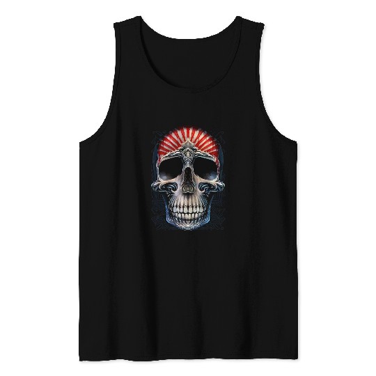 Skull Dark Art Grunge Goth Gothic Girl Horror 1 Tank Tops