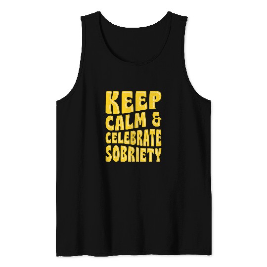 Keep Calm And Celebrate Sobriety Sober Anniversary Party 2 Tank Tops