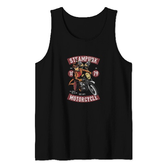 Steampunk Motorcycle Steam Punk Motor Club 1879 Tank Tops