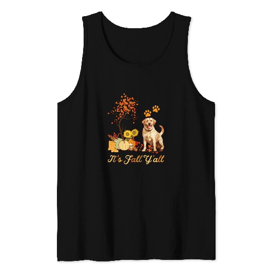 Labrador Retriever Fall Autumn Leaf Maple Tree Thanksgiving Tank Tops