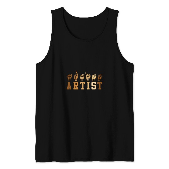 Discover Proud Artist ASL Sign Language Design Tank Tops