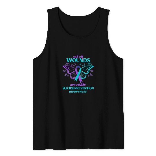 Not All Wounds Are Visible suicides Awareness Mental Health Tank Tops