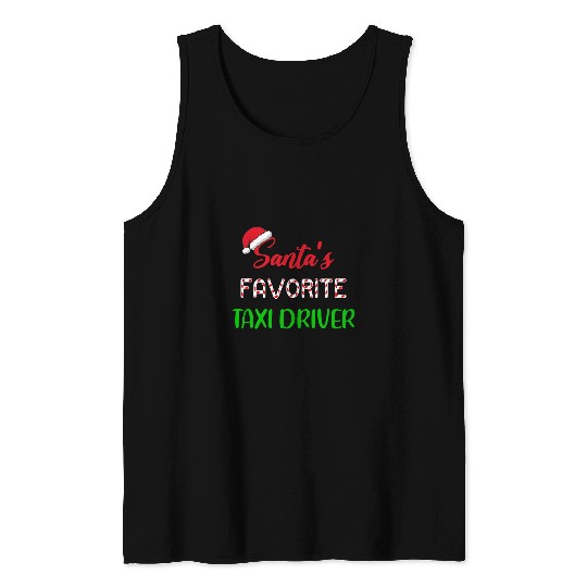Santas Favorite Taxi driver Gift Funny Chritsmas Pajama Xmas Tank Tops
