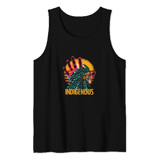 Native American Indigenous Red Hand Indian Blood 1 Tank Tops