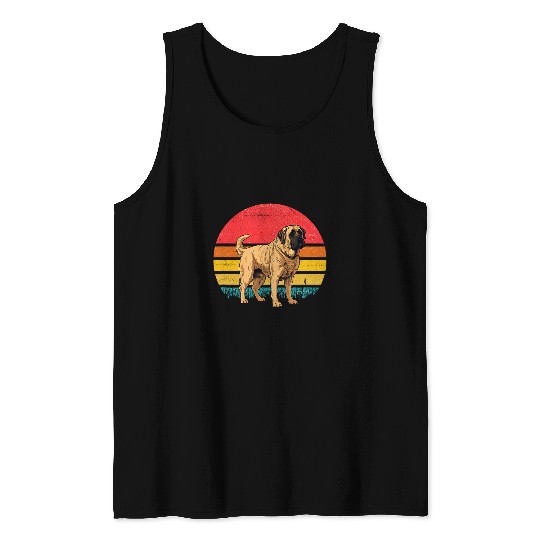 Spanish Mastiff Sunset Retro Dog vintages Design Mom Dad Kids Tank Tops