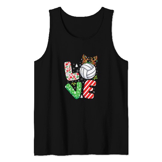 Volleyball lovers Boys Girls Kids xmass Christmas volleyball Tank Tops