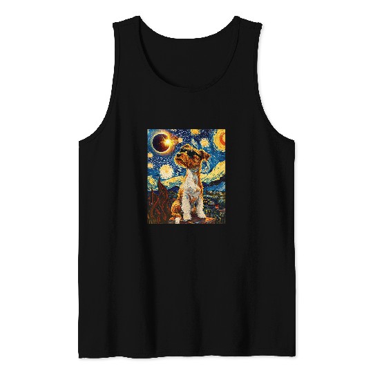 Total Solar Eclipse Wire Hair Fox Terrier 5 Tank Tops