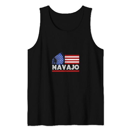 Navajo Tribe Pride Indigenous Native American USA Flag Tank Tops