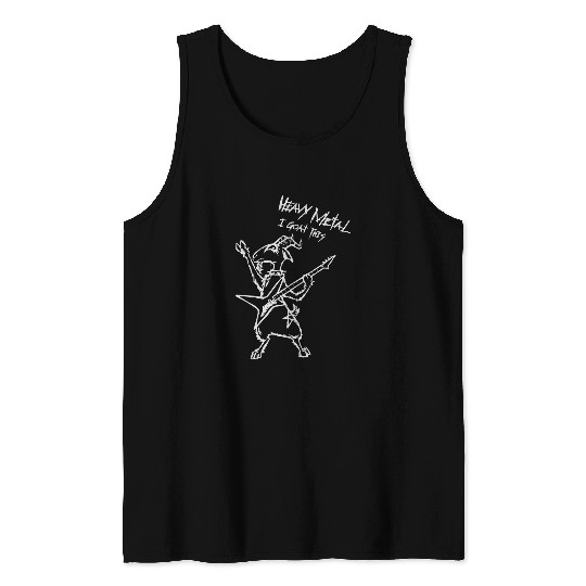 Heavy Metal Goats Guitar Rocker Farmer Guitar Tank Tops