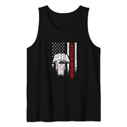 Wedding Officiant Arts Retro Internet Ordained Minister Gift Tank Tops