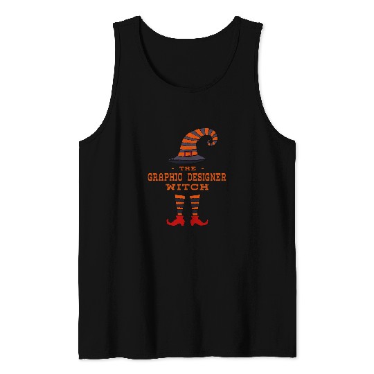 The Graphic Designer Witch Graphic Artist Halloween Tank Tops
