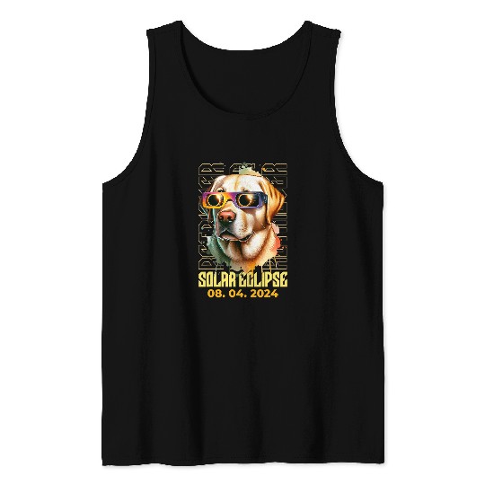 Solar Eclipse 2024 Dog Wearing Solar Eclipse Glasses Tank Tops
