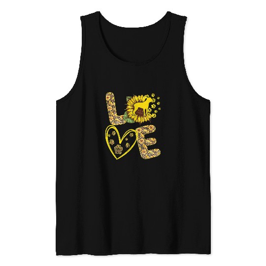 Love Cane Corso Sunflower Dog Lover Gift 1 Tank Tops