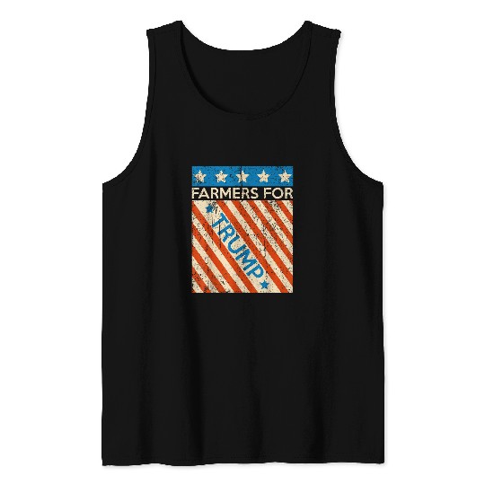 Pride USA Flag Reelection Donald Trump Farming 2Farmer Tank Tops