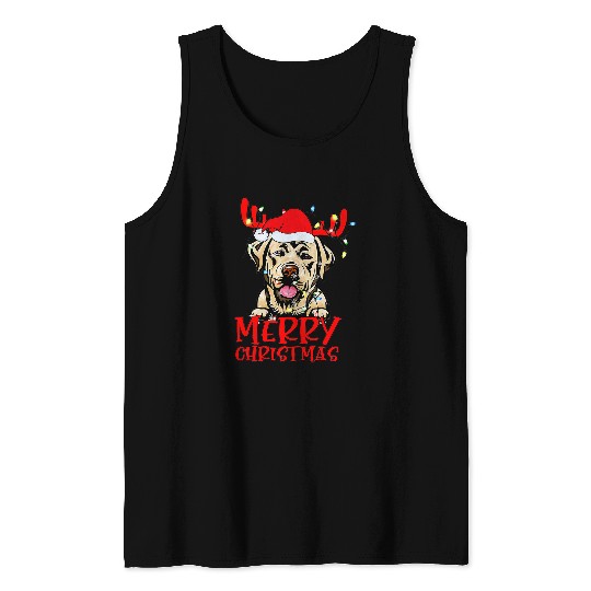 Labrador Lab Dog Merry Christmas Party Family Matching Tank Tops