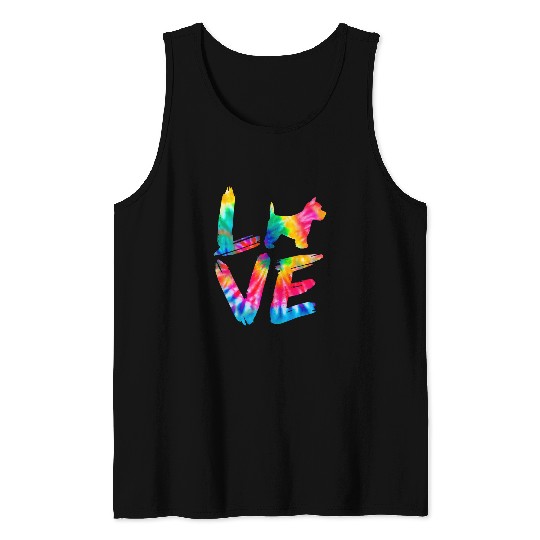 West Highland White Terrier Westie Tie Dye Love Dog Mom Dad Tank Tops