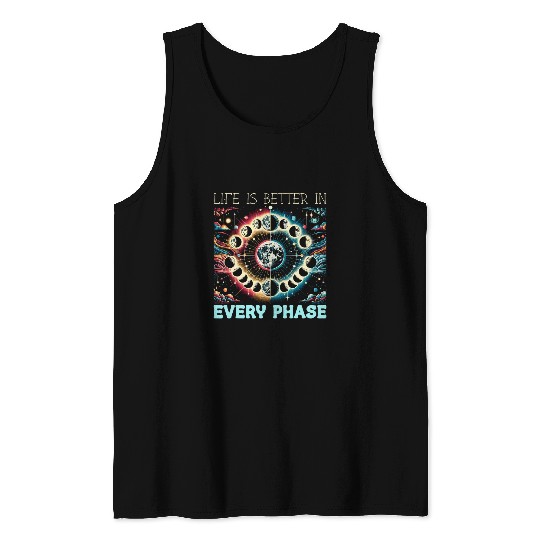 Moon Phase Full Moon Lunar Eclipse Astronomer Astronomy 6 Tank Tops
