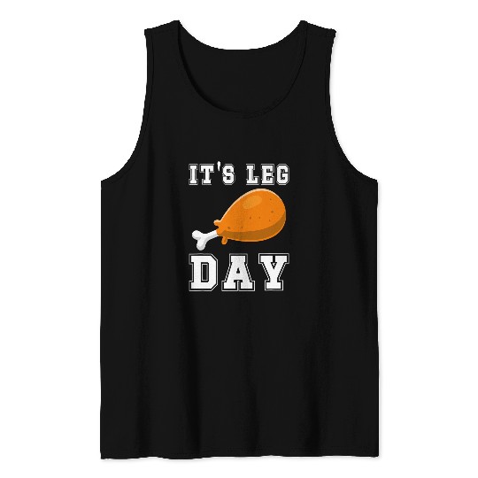 Leg Day Turkey Funny Fitness Thanksgiving Turkey Family Tank Tops