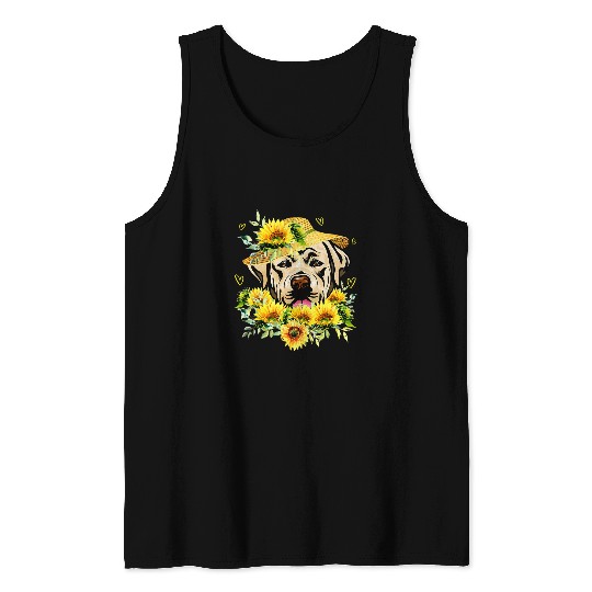 Labrador Lab Dog Love Labrador Retriever Sunflower For Dog Lover Gifts Tank Tops