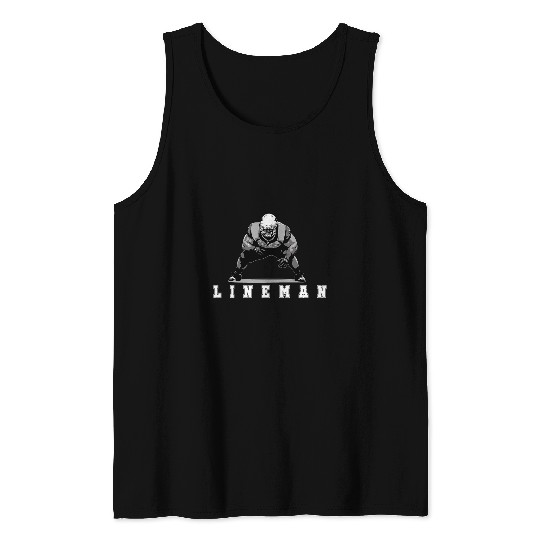 LINEMAN vintages Football Offensive Defensive Lineman Tank Tops