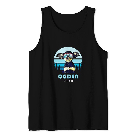 Toy Fox Terrier Winter Skis Ogden Utah Dog Lover Tank Tops