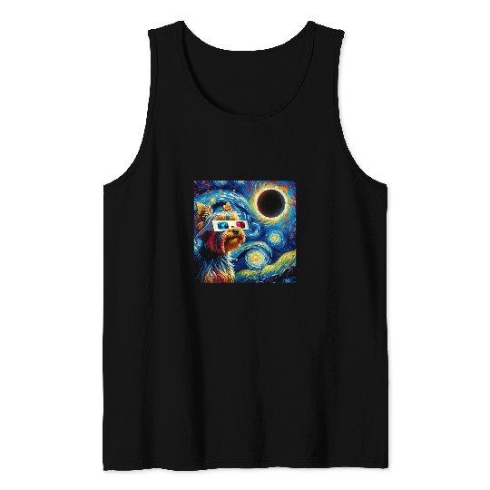 Total Solar Eclipse 2024 Van Gogh Starry Night Yorkshire Tank Tops