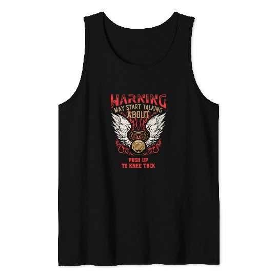 Push Up to Knee Tuck Funny Workout Humor Gym Fitness Health Tank Tops