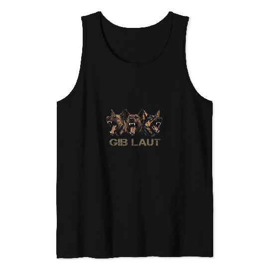 Gib Laut Working Dog Malinois German Shepherd Dog Bite Bark Tank Tops