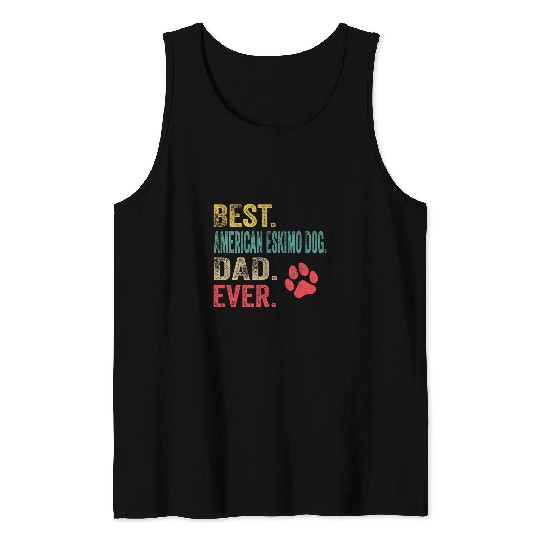 Mens bests American Eskimo Dog Dad ever vintages Father Dog Lover Tank Tops