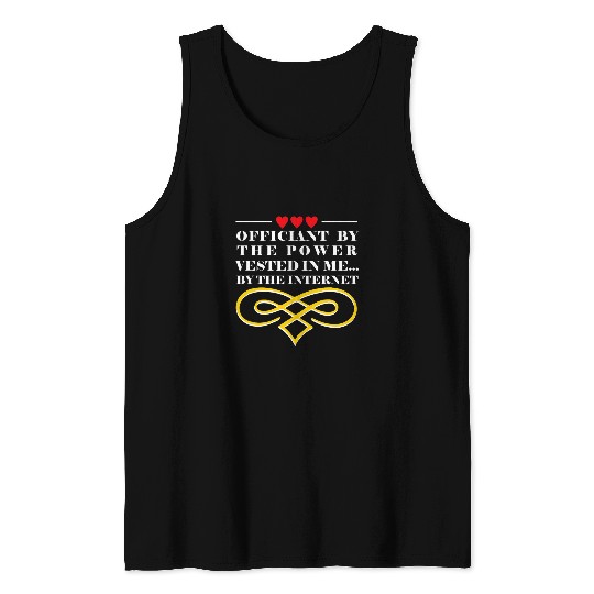 Officiant by Power Vested in Me Priest Wedding Tank Tops
