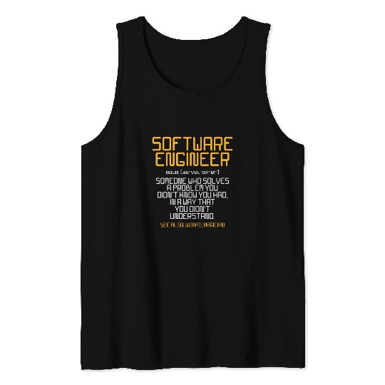 Software Engineer Developer t Funny Wizard Magician Tank Tops