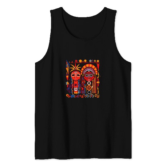 Native American Sun and Moon Plains Style Tank Tops
