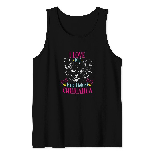 Long Haired Chihuahua Love Dog Owner Chihuahua Lover Tank Tops