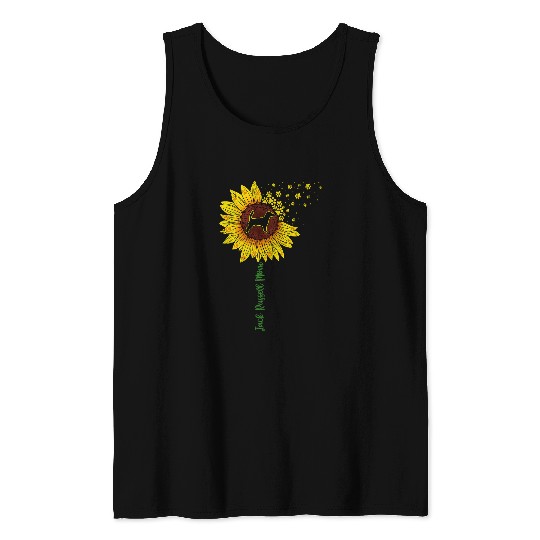 Jack Russel Terrier Mama Sunflower Shirt Mothers Day Dog Mom Tank Tops