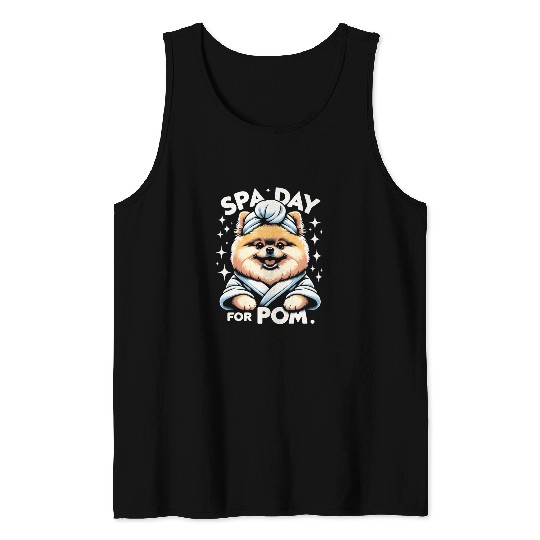 Spa Day For Pom Pomeranian Dog Funny Graphic Tees 1 Tank Tops