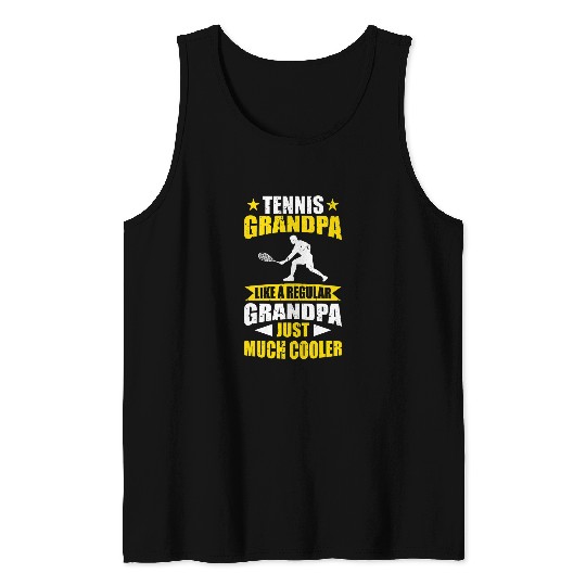 Mens Tennis Coachs Tennis Grandpa Sports Fan Tank Tops
