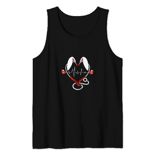 Stethoscope Love Easter nurses Funny Nursing Humor RN Tank Tops