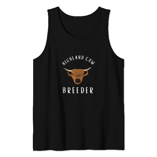 Highland Cow Breeder Scottish Cattle Hairy Cow Farmer 23 Tank Tops