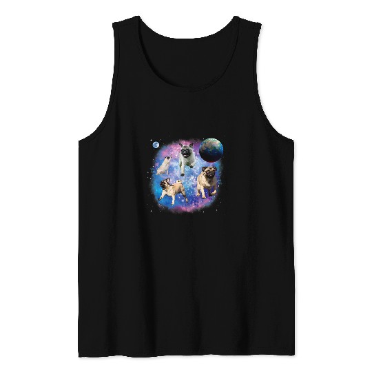 Space Pug Funny Pug Galaxy Pugs in Space Tank Tops