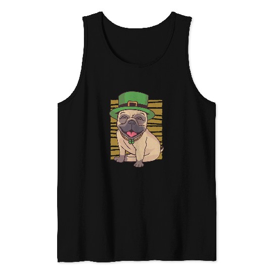 St Patricks Day Men Women Boys Girls Dog Pug Tank Tops