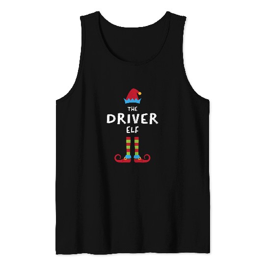 The Driver Elf Christmas Driving xmass Motorist Boss Employee Tank Tops