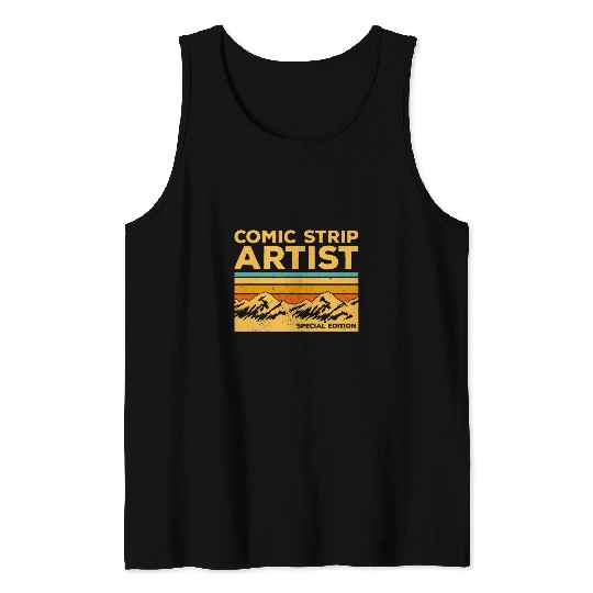 vintages Comic Strip Artist Comics Tank Tops
