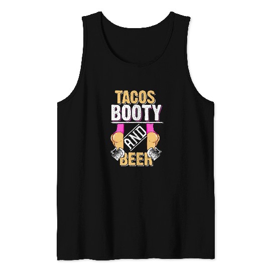 Tacos Booty And Beer Biker Men Motorcycle Funny Sexy Tank Tops